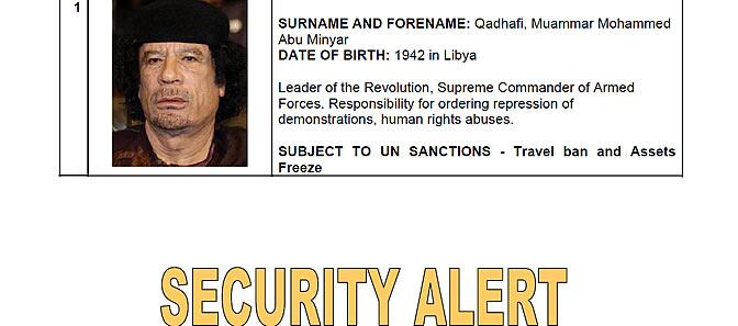 El objetivo es que ninguno de los incluidos en la lista pueda atravesar sus fronteras, y garantizar que permanezcan congelados sus bienes fuera de Libia