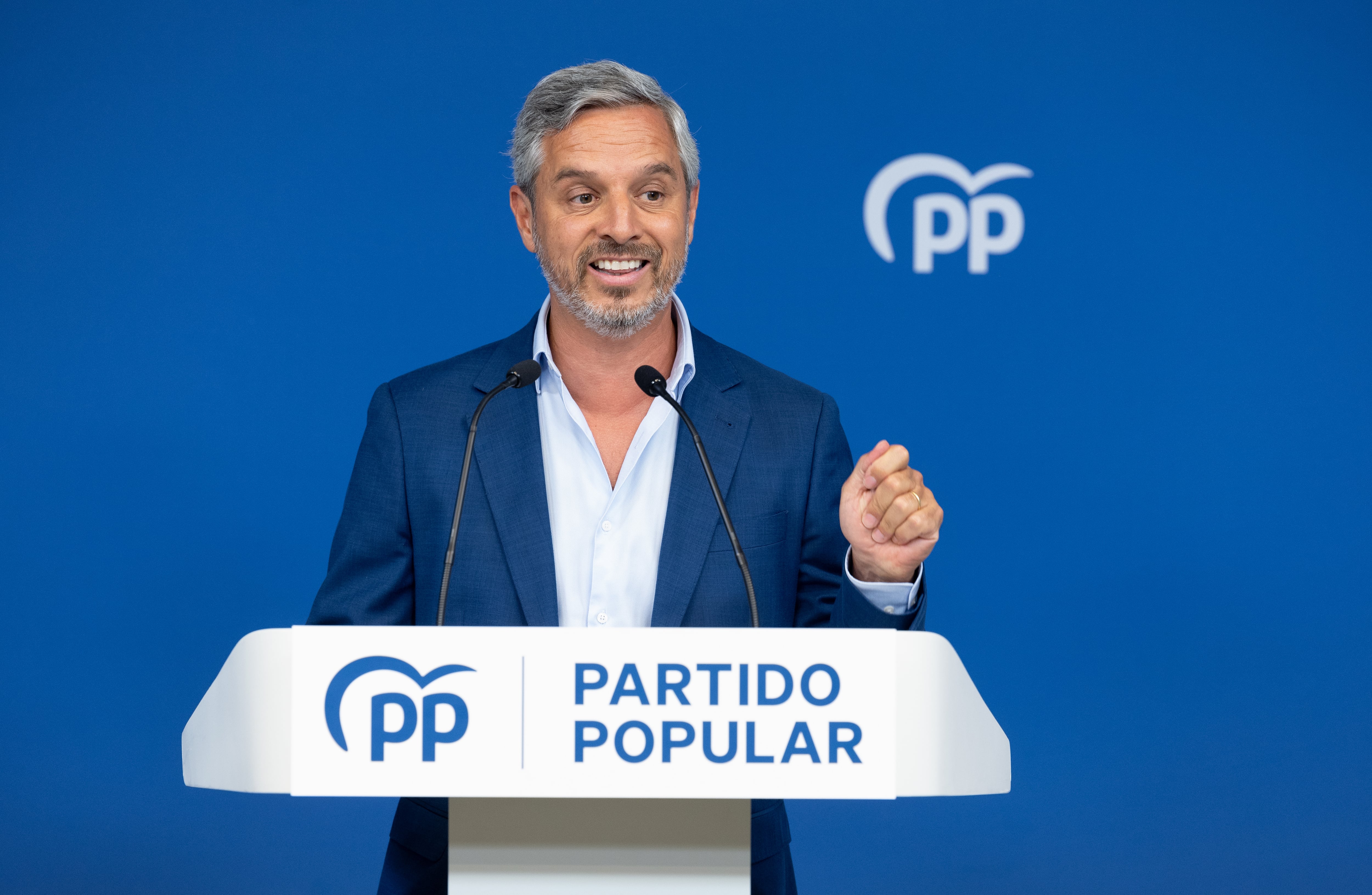 Juan Bravo, el vicesecretario de Hacienda, Vivienda e Infraestructuras del PP, en una rueda de prensa. Eduardo Parra/Europa Press.