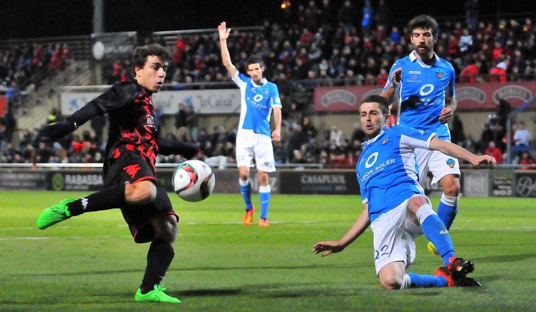 David Haro durant el partit contra el Lleida Esportiu.