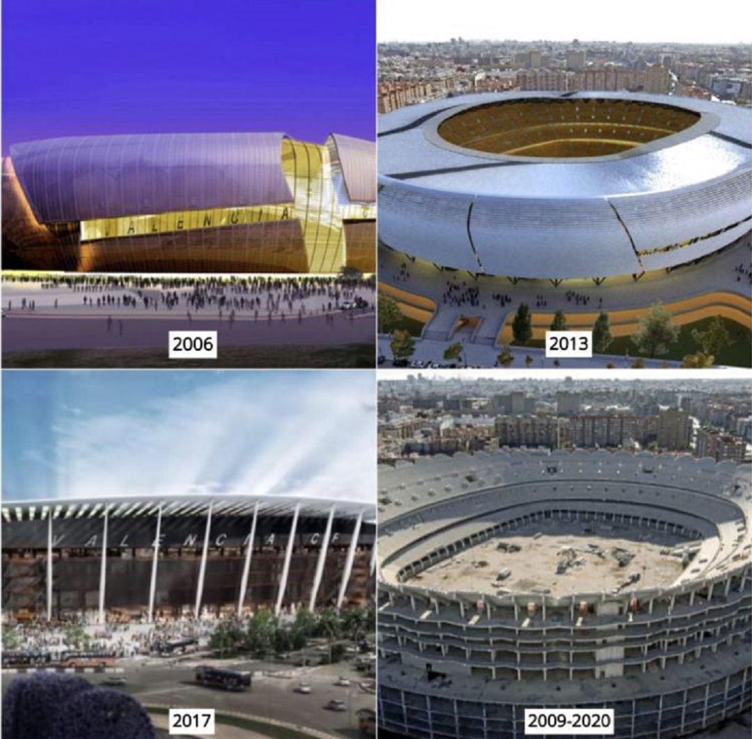 Las caras pretendidas del Nuevo Mestalla... y la que realmente tiene.