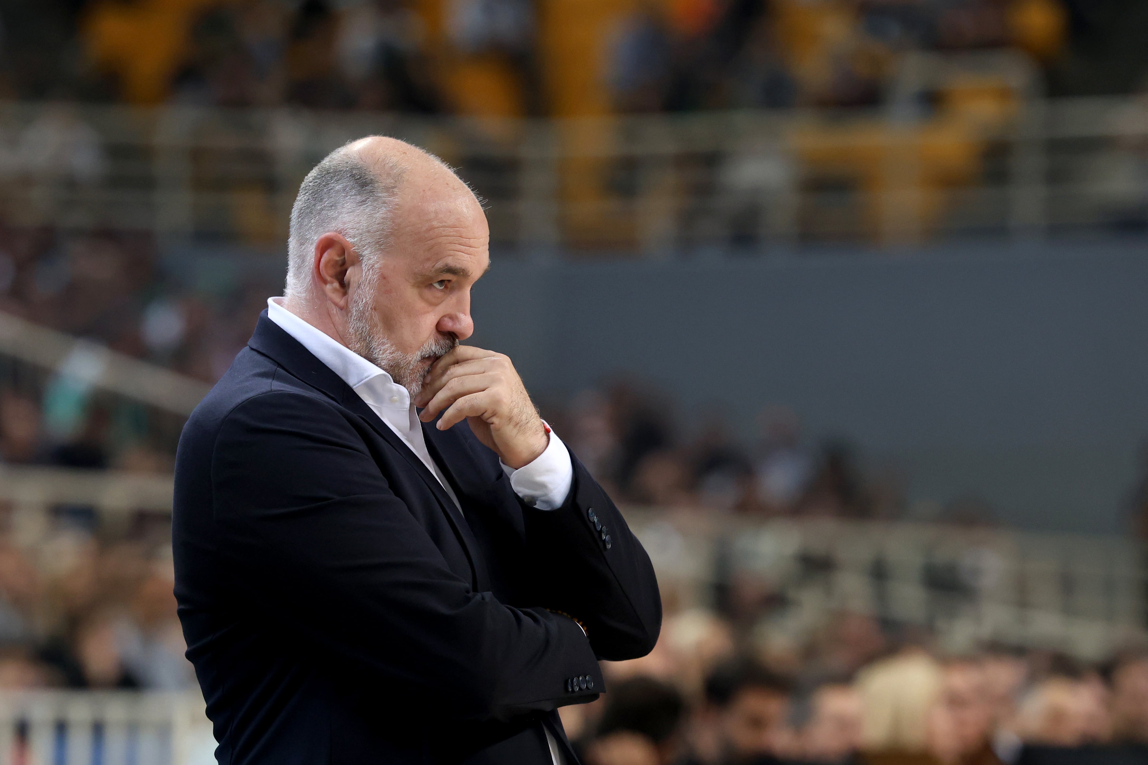 Pablo Laso durante un encuentro contra el Panathinaikos de la Euroliga.