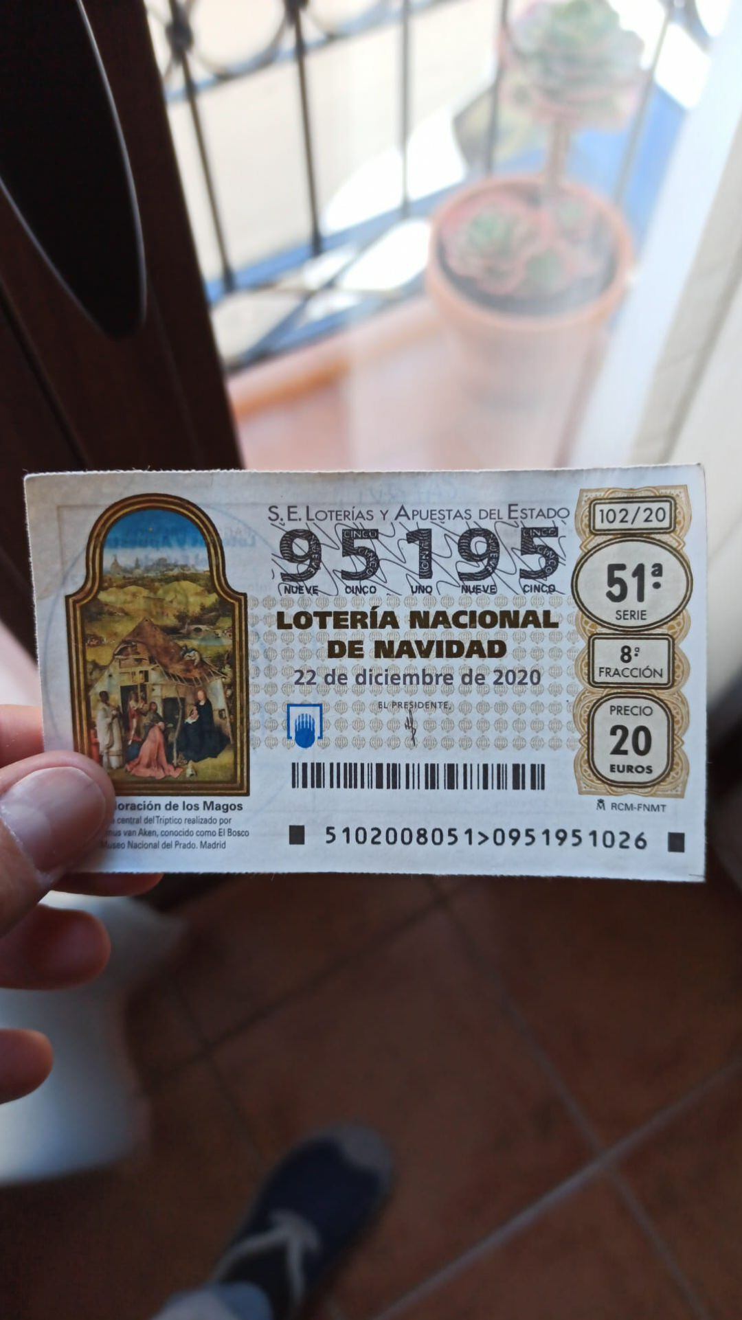 Décimo de lotería vendido por la cofradía rondeña, premiado cada uno con 100 euros