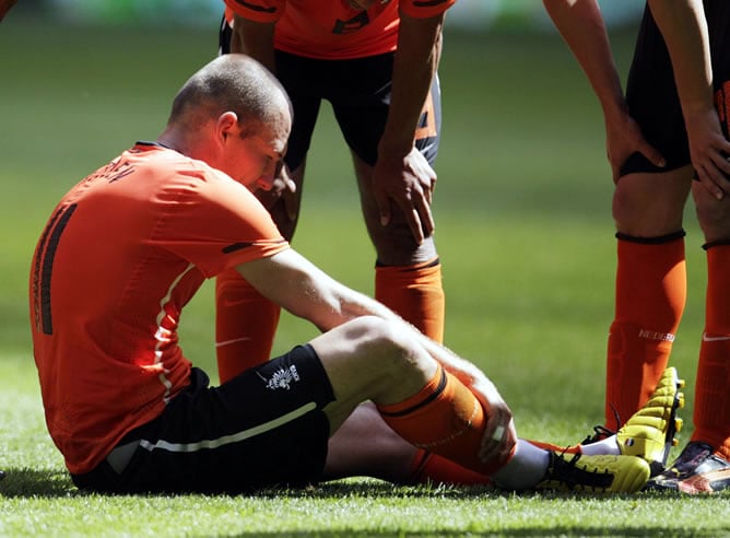 Robben se duele de la lesión