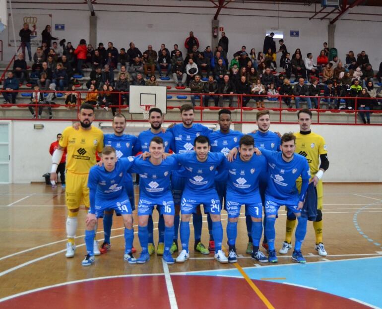 Equipo del Santiago Futsal que jugó esta tarde en O Barco de Valdeorras