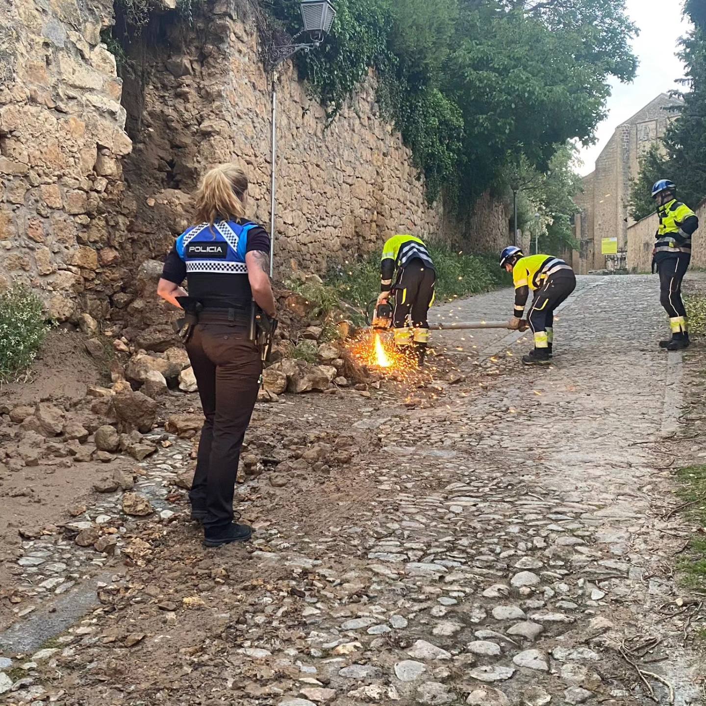 Desprendimiento en la subida al Monasterio del Parral