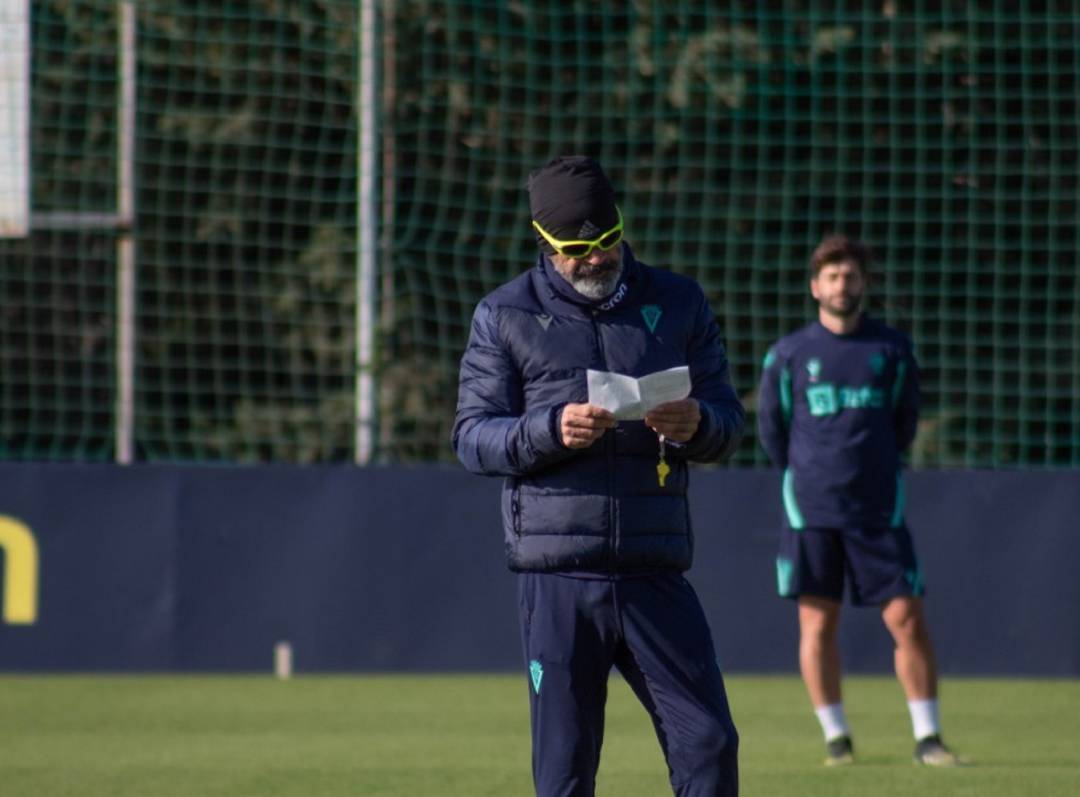 Cervera durante un entrenamiento en el Rosal.