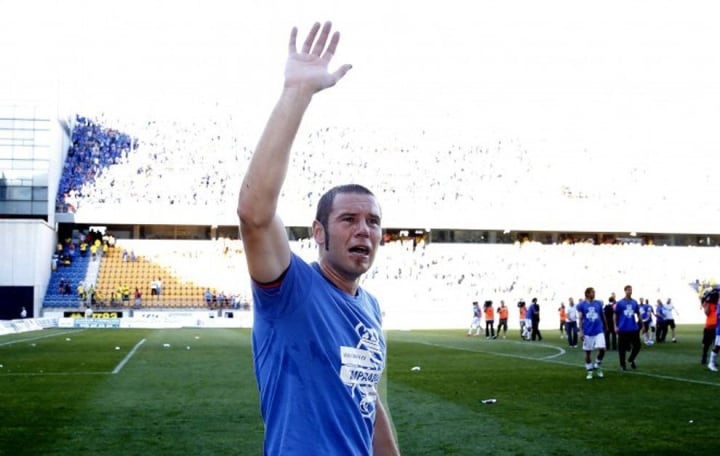 Diego Cervero en la celebración del ascenso (Real Oviedo)