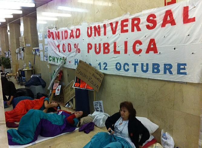 Imagen del encierro en el Hospital Doce de Octubre