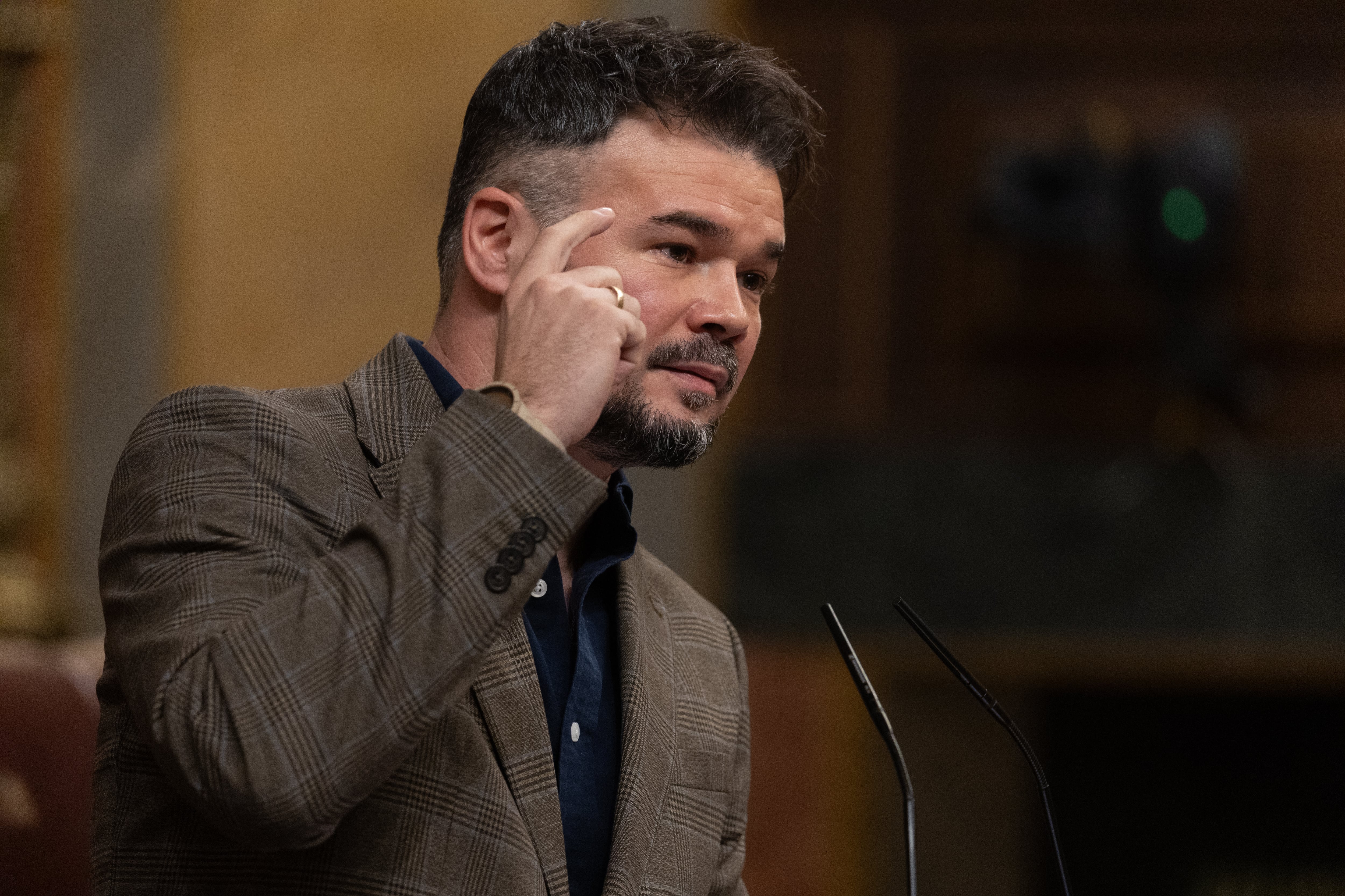 Gabriel Rufian, durante una intervención en el Congreso de los Diputados