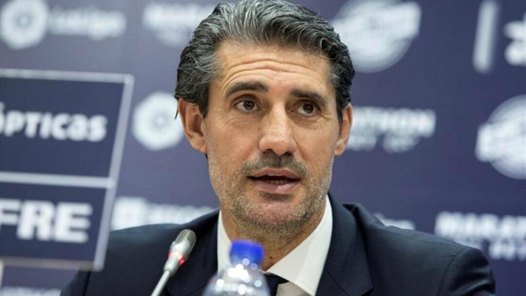 José Luis Pérez Caminero, en la sala de prensa de La Rosaleda