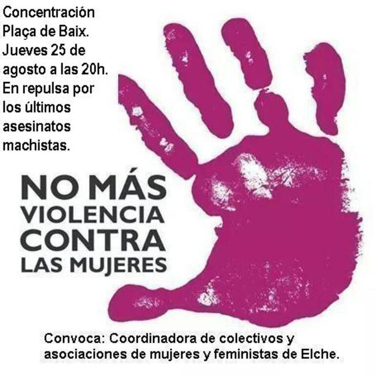 Cartel anunciador de la próximo convocatoria contra la violencia machista