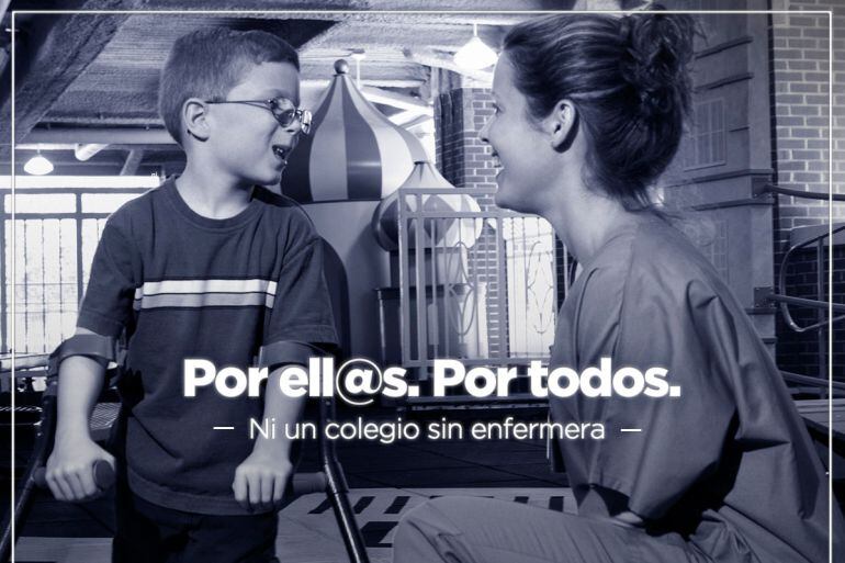 Cartel del sindicato de enfermería en defensa de la atención sanitaria a los escolares