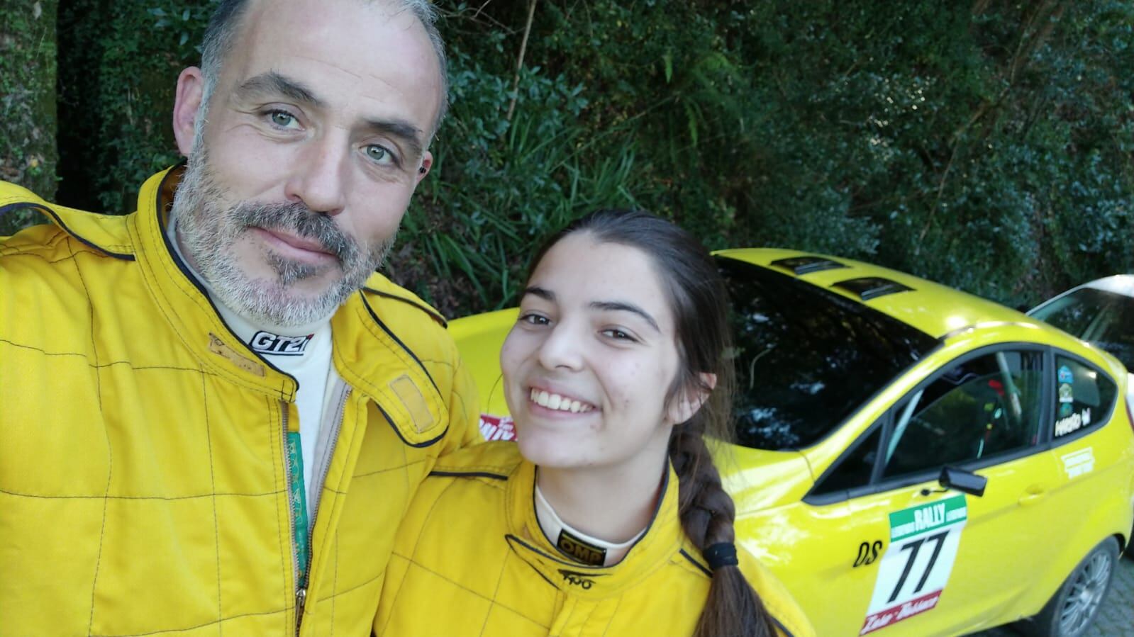 Daniel y Xela Mariño, padre e hija, piloto y copiloto, de la Escudería Plasencia.