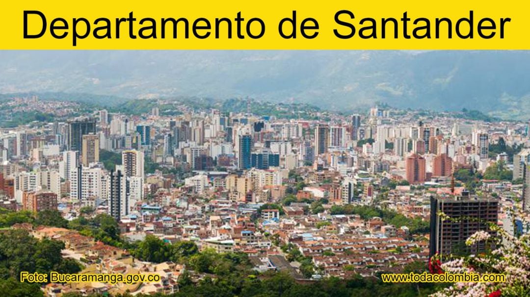 Vista del departamento de Santander en Colombia.