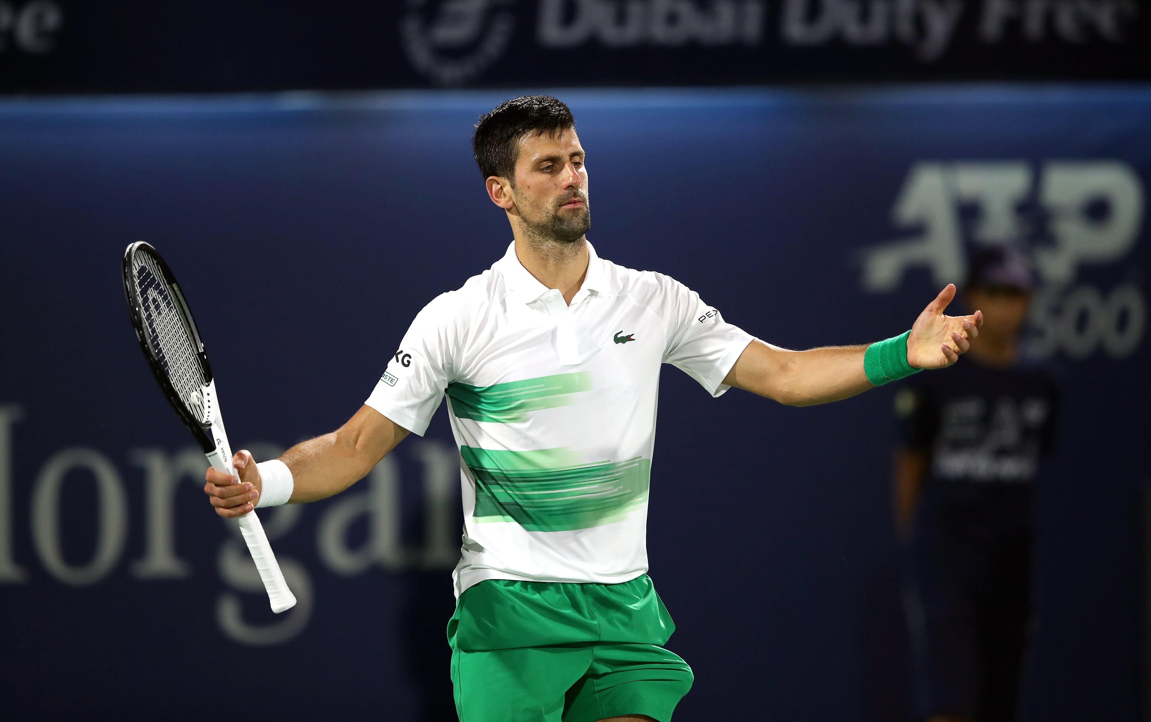 Novak Djokovic en el torneo de Dubai.