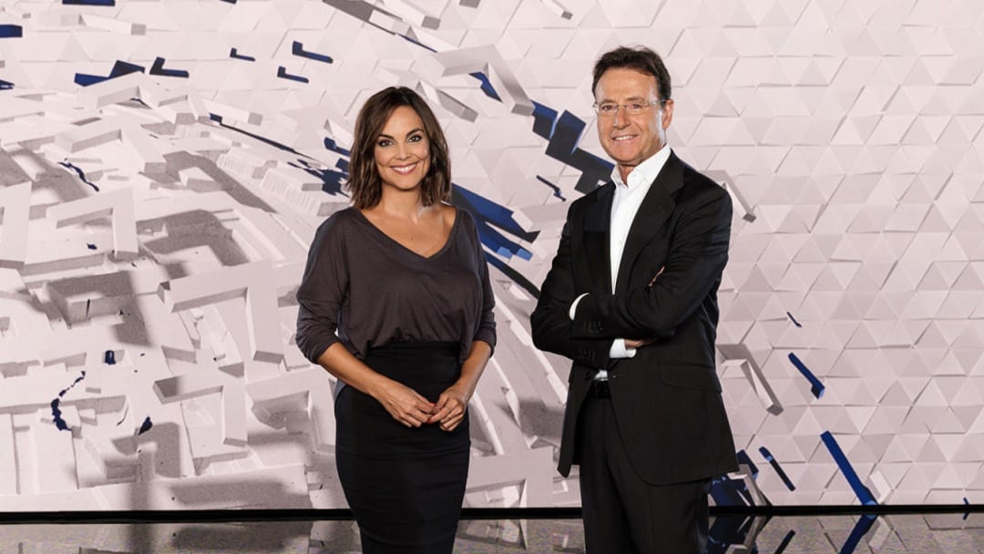 Mónica Carrillo y Matías Prats, presentadores de &#039;Antena 3 Noticias Fin de Semana&#039;