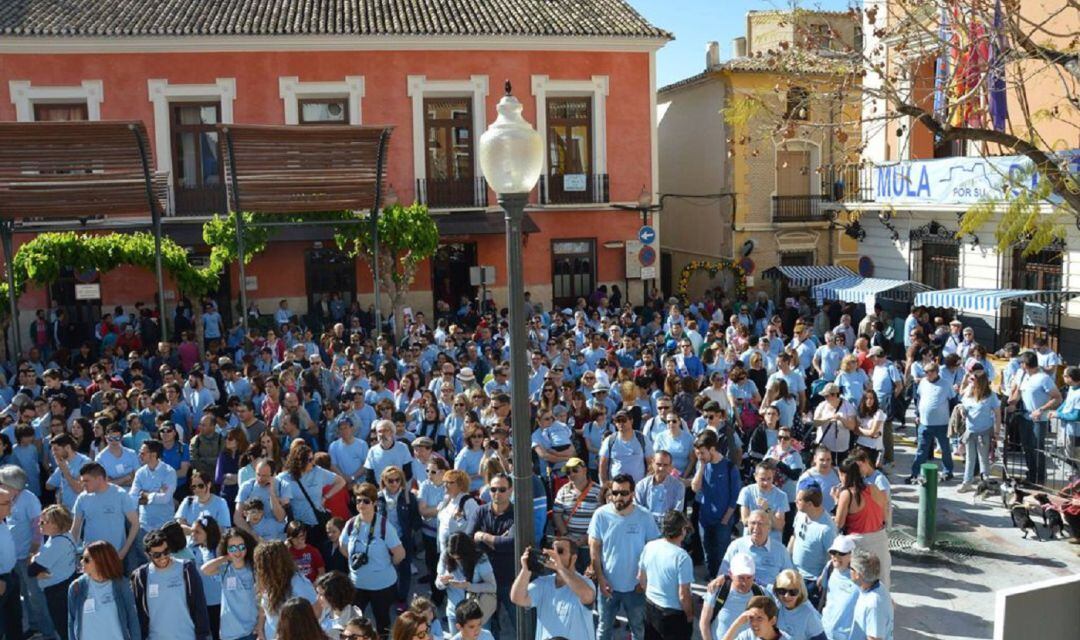 Imagen de la concentración vecinal convocada por la plataforma &#039;Mula por su Castillo&#039; el 10 de abril de 2016 