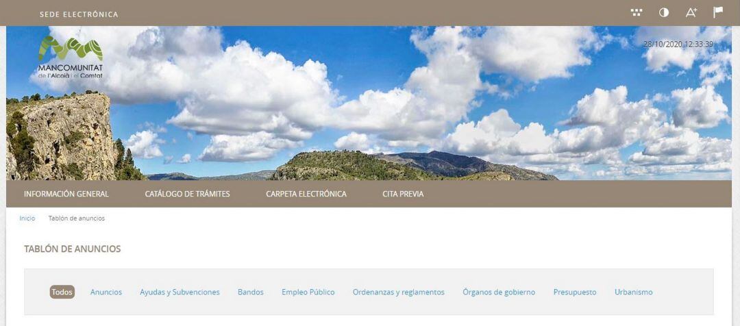 La inscripción a las bolsas de trabajo para administrativo o dinamizador de juventud se realizan a través de la sede electrónica de la Mancomunitat de L'Alcoià y El Comtat.