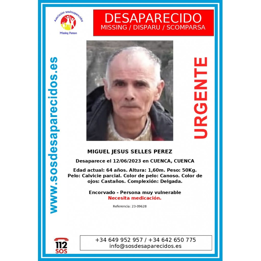 Se busca a Miguel Jesús Selles, que ha desaparecido en Cuenca