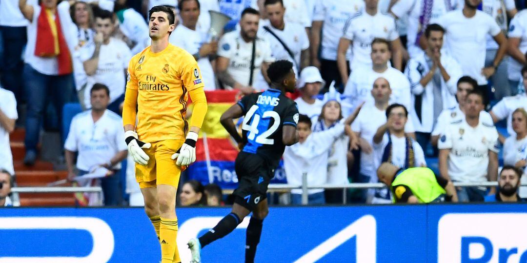 Courtois, durante el encuentro ante el Brujas de la segunda jornada de la fase de grupos de la Champions League