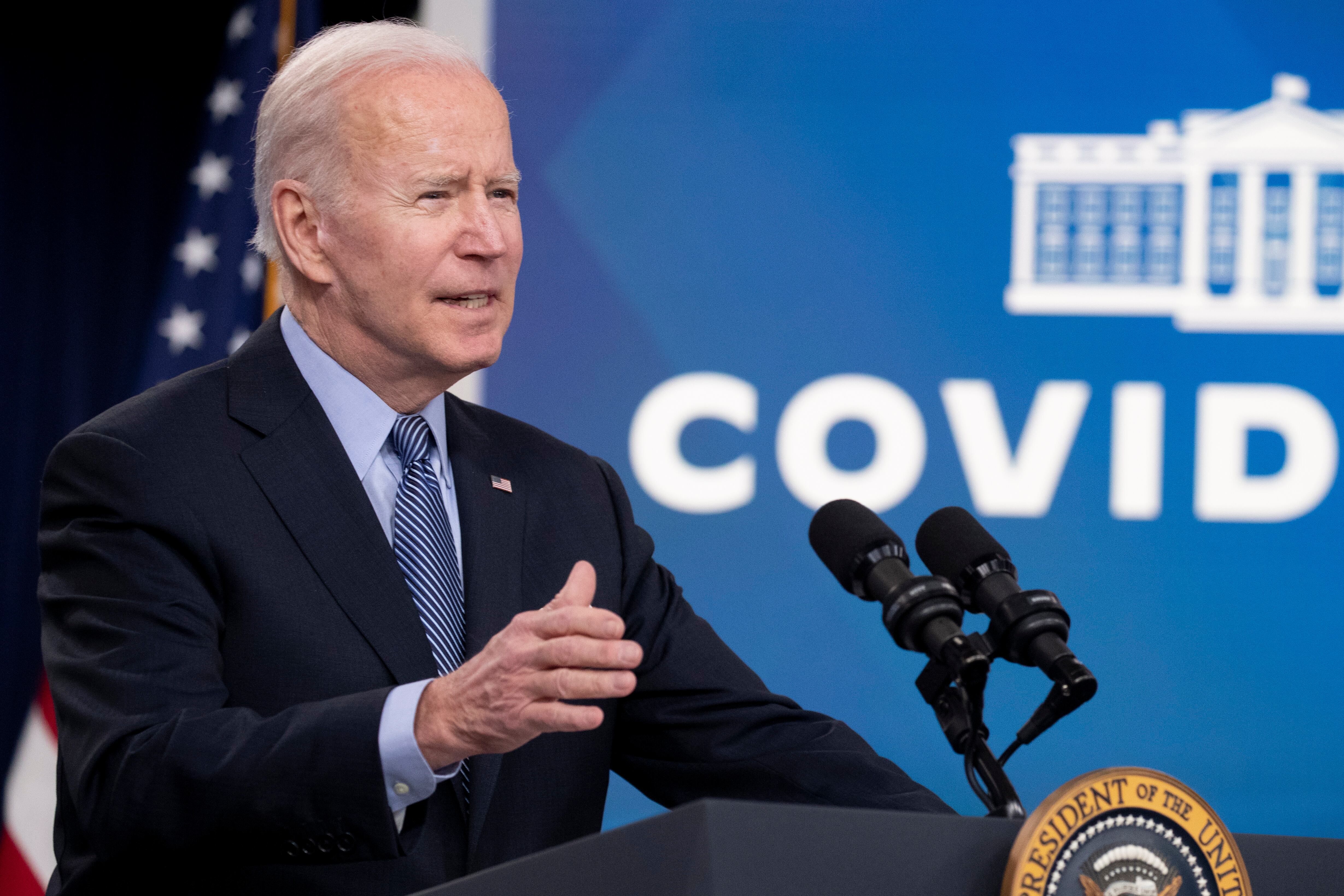 El presidente de EEUU, Joe Biden, tras recibir la cuarta dosis de la vacuna de Pfizer, este miércoles.