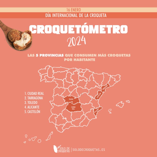 Imagen de las provincias que más croquetas consumen en España