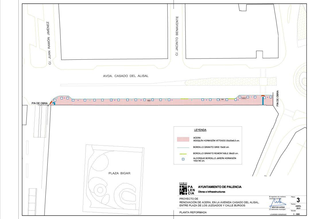 Plano de la zona en la que se va a intervenir