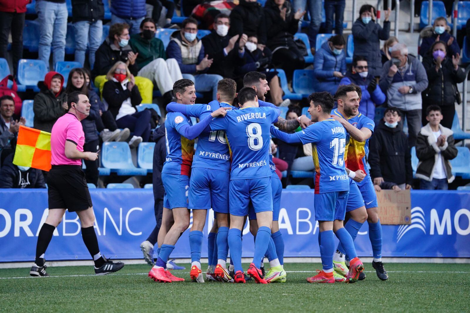 El FC Andorra celebrant l'1-0