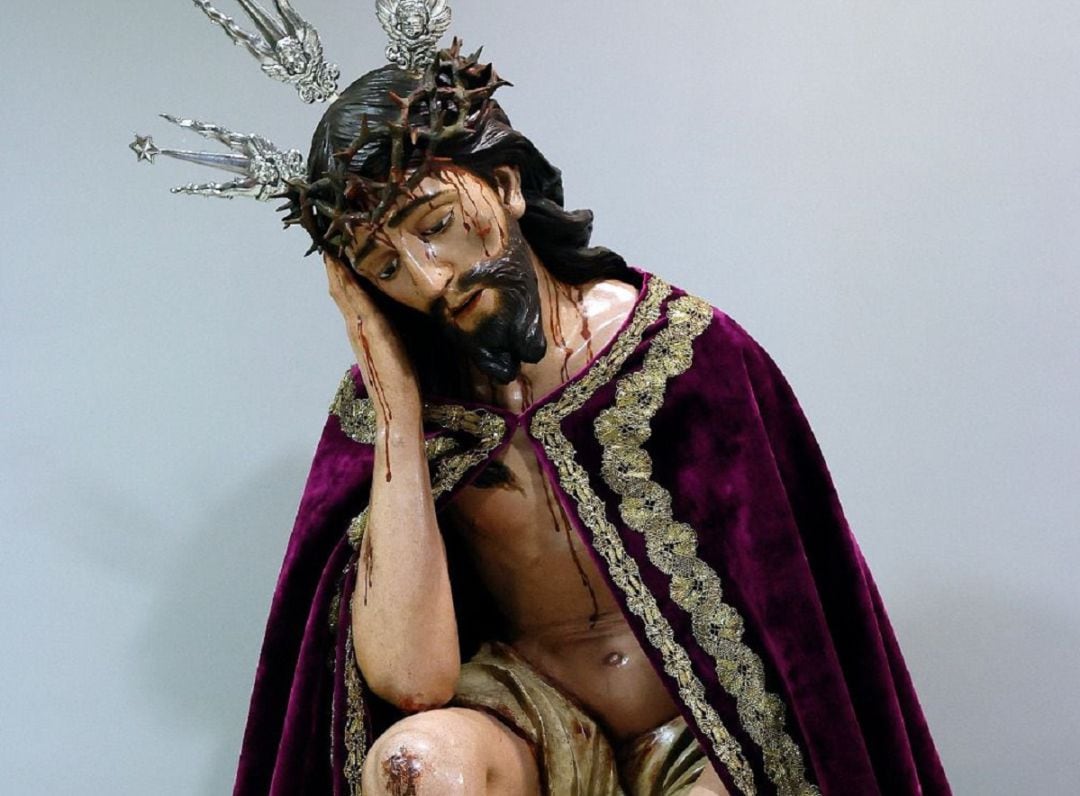 Así ha quedado tras su restauración el Cristo de la Humildad y Paciencia de la Capilla de los Marineros