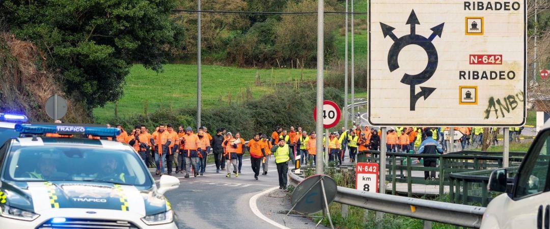 Marcha de los trabajadores de Alcoa