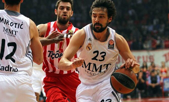 El jugador, durante un partido de la serie de cuartos de la Euroliga entre el Real Madrid y Olympiacos.