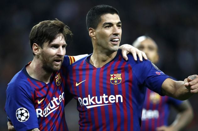 Messi junto a Suárez en un partido con el Barça