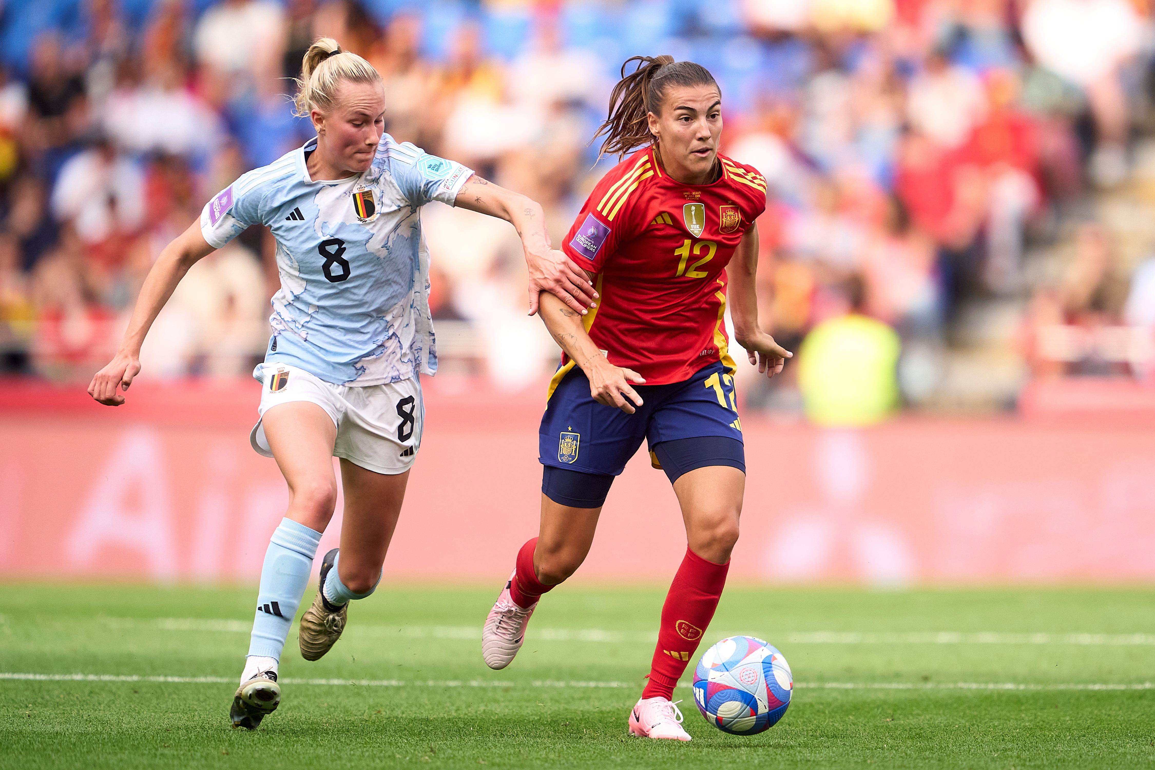 Patri Guijarro, en el partido de clasificación a la Eurocopa ante Bélgica