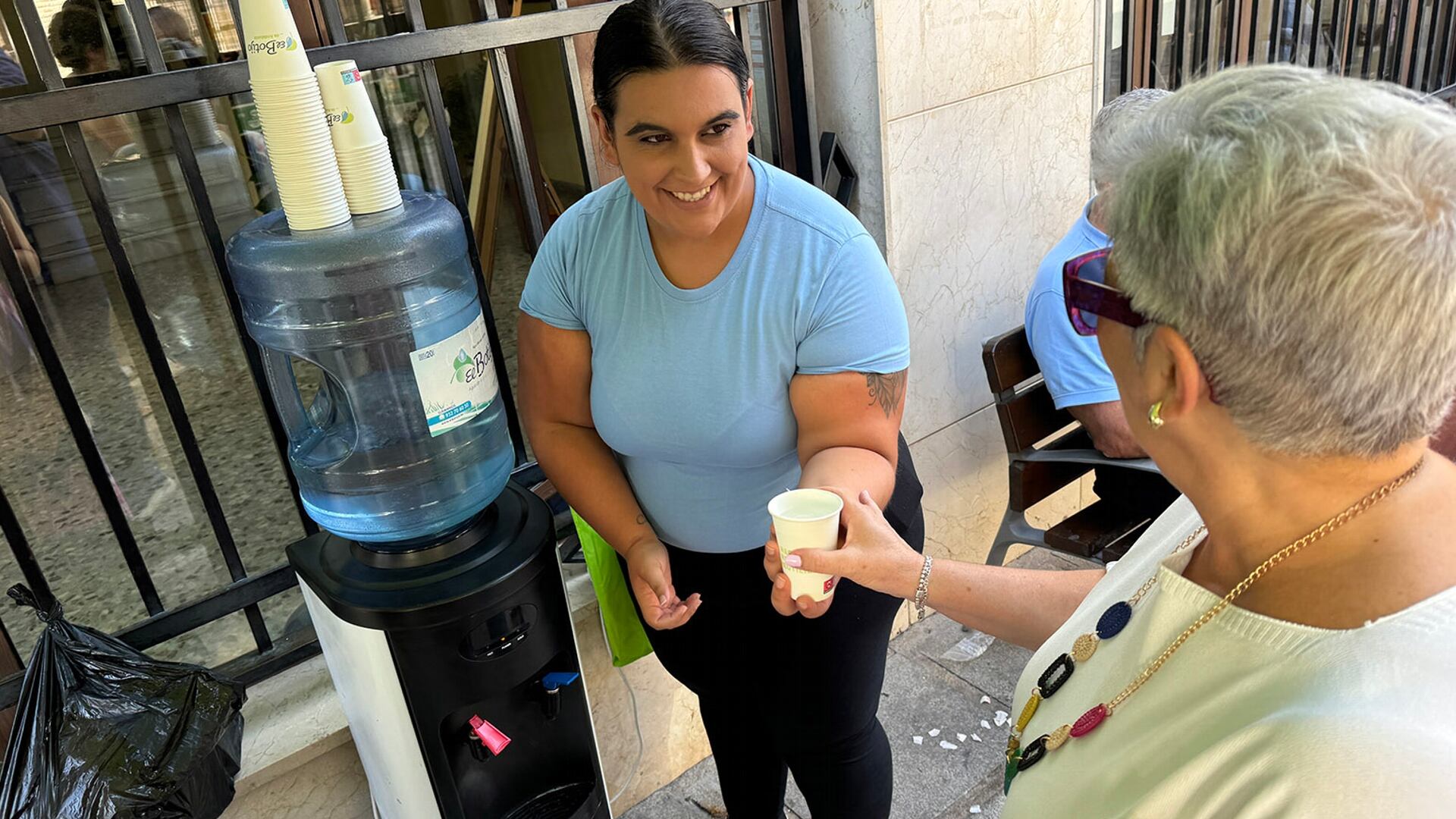 Uno de los dispensadores de agua instalados en Antequera para hacer frente al calor