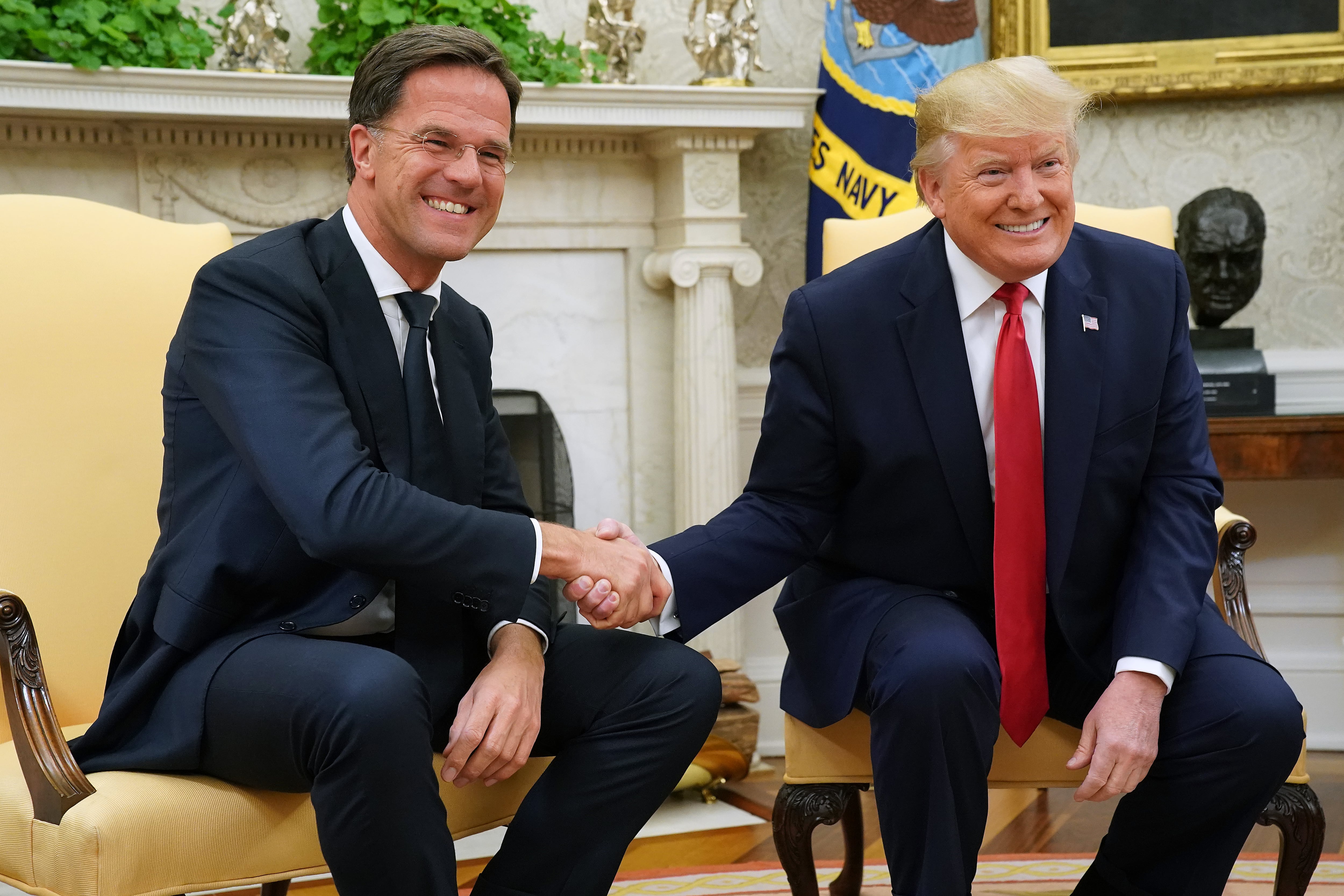 Mark Rutte y Donald Trump en una reunión entre ambos en Washington durante el primer mandato del actual presidente electo de Estados Unidos