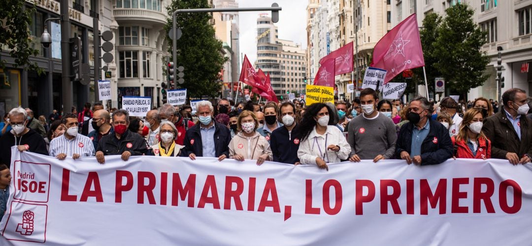 Manifestación convocada por Marea Blanca, en defensa de la Atención Primaria de la Comunidad de Madrid