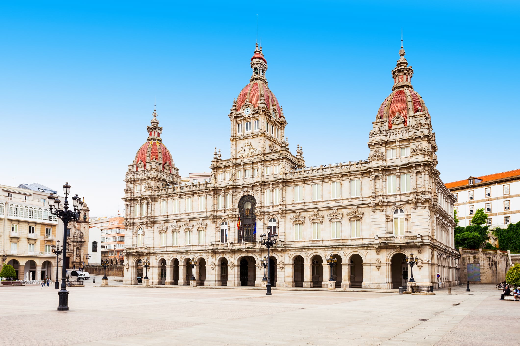 El balcón del palacio de María Pita es el lugar habitual de celebración de los éxitos del deporte coruñés