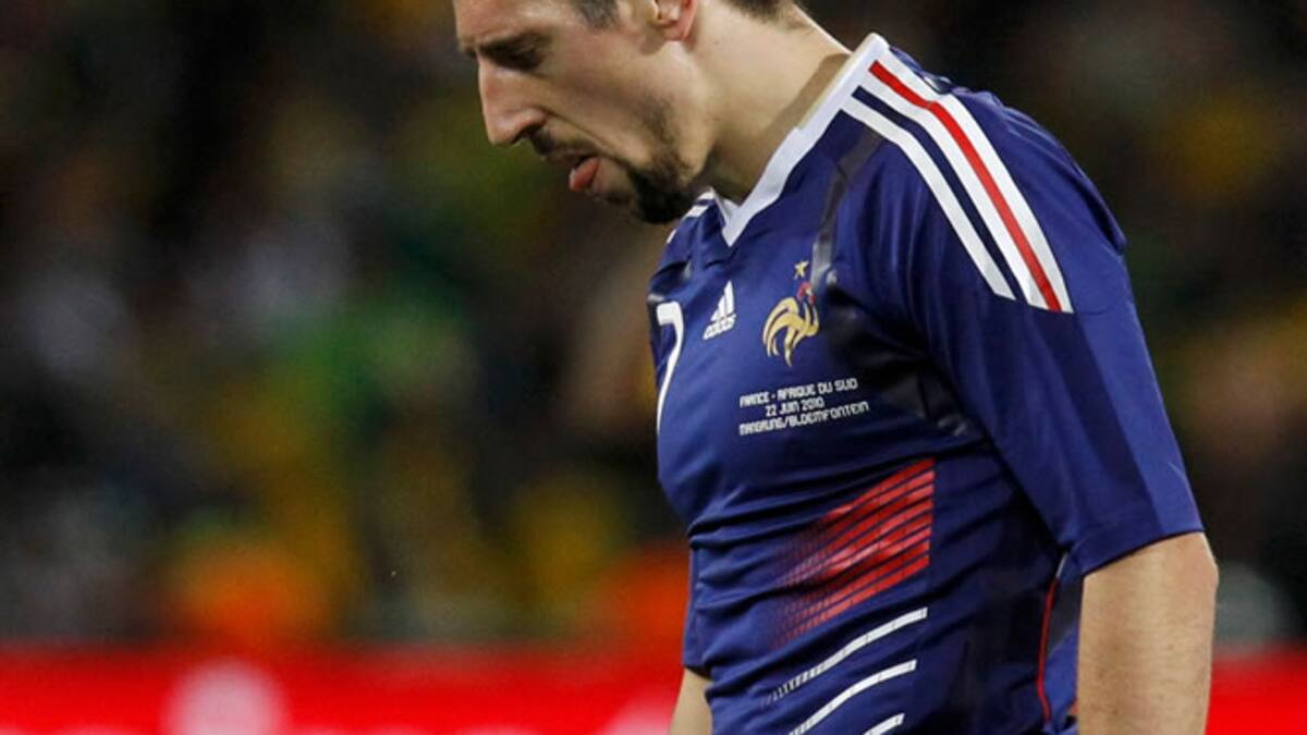 Ribery a la conclusión del encuentro ante Sudáfrica