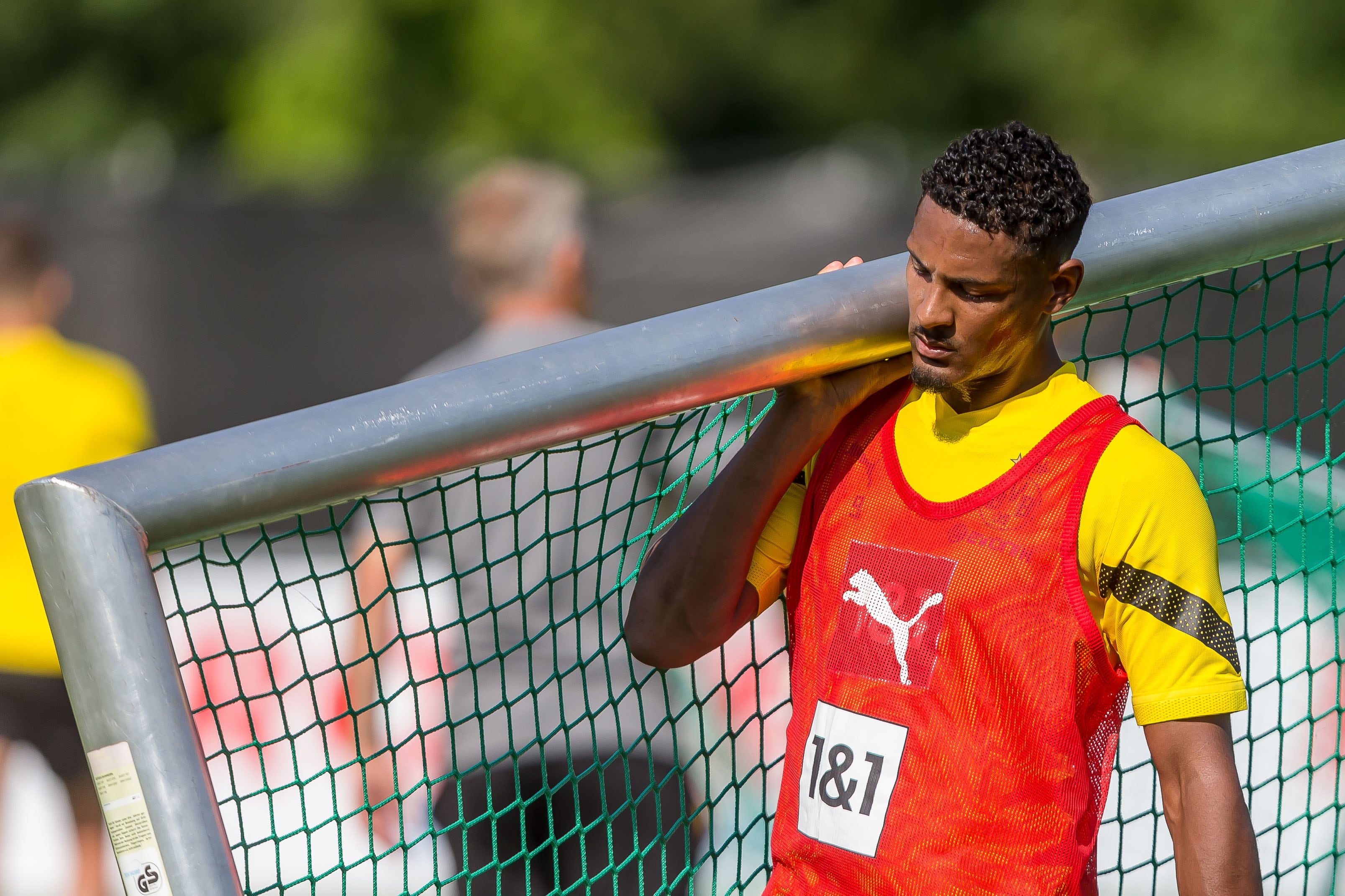 Haller, durante un entrenamiento con el Dortmund, el pasado 15 de julio.