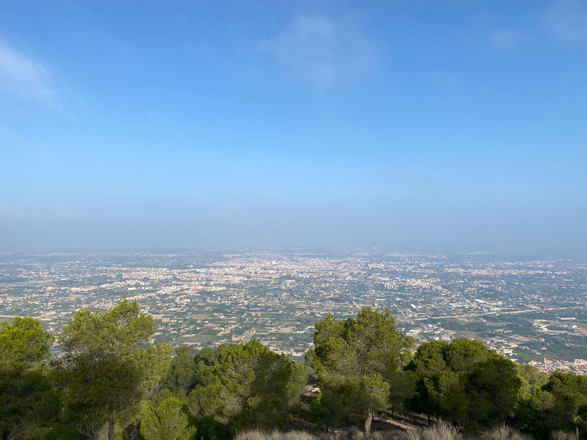 Vista de la contaminación sobre Murcia desde el Parque Regional del Valle-Carrascoy