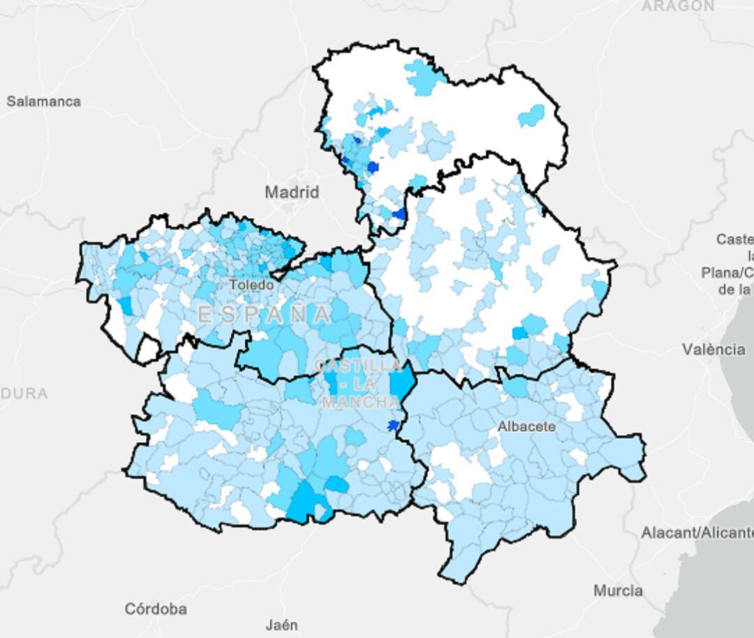 Mapa de evolución covid en la semana 12