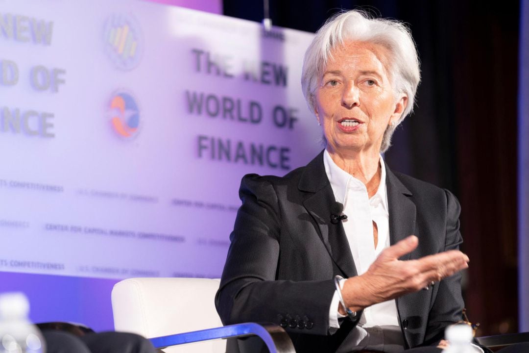 Lagarde adelantó una revisión a la baja de las previsiones de crecimiento mundial. 