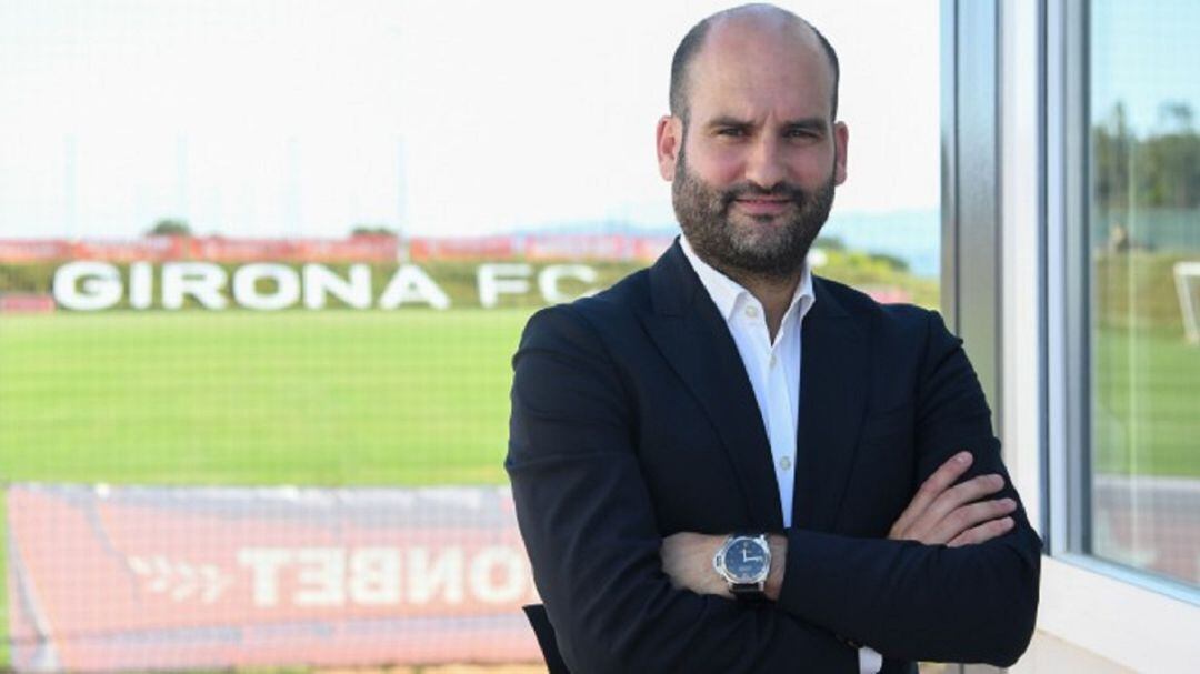 Pere Guardiola, a les instal·lacions del Girona a Caldes de Malavella.