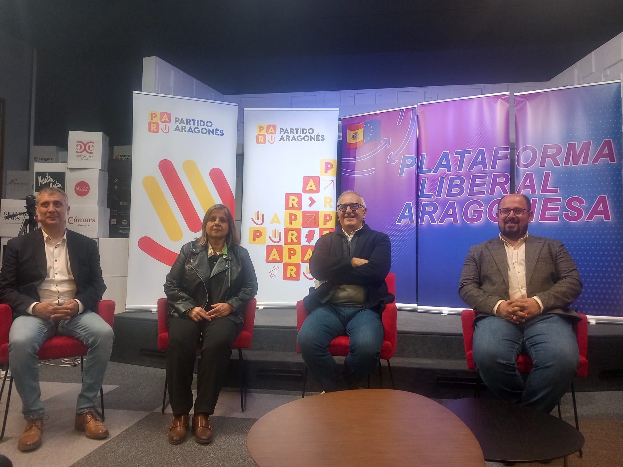 Miembros de la dirección del PAR y de la Plataforma Liberal Aragonesa