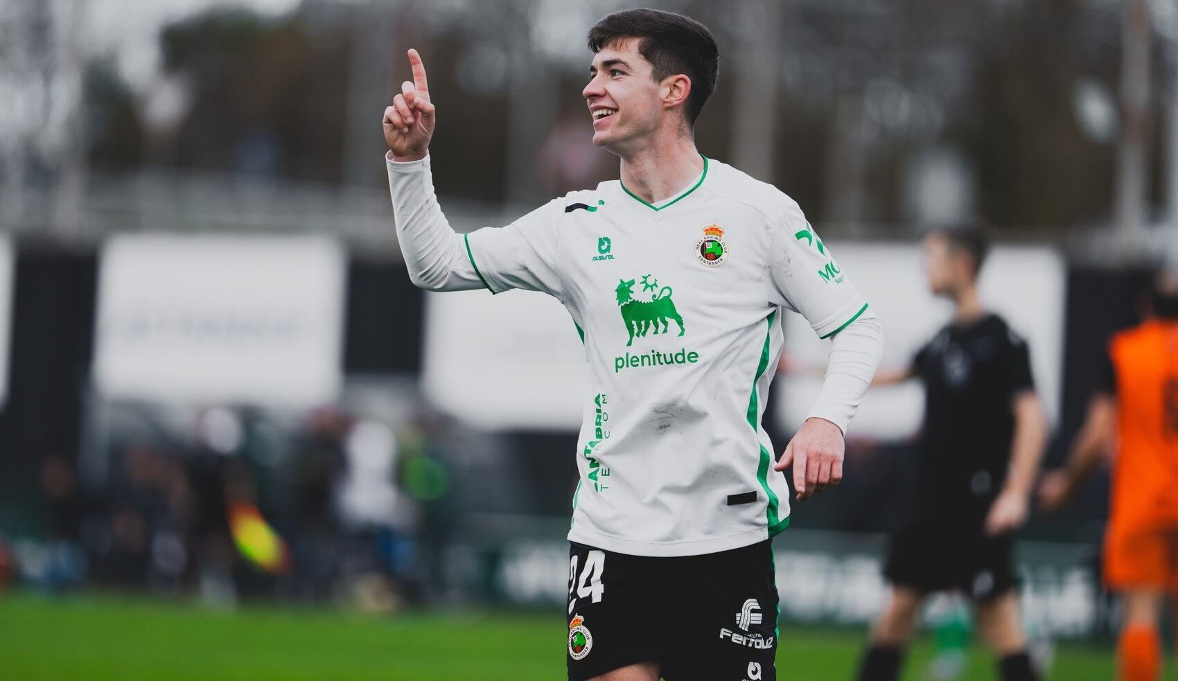 Diego Díaz, celebrando un gol con el filial.