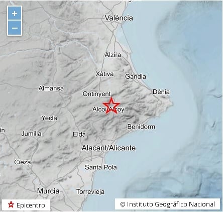 Terremoto con epicentro en Benilloba