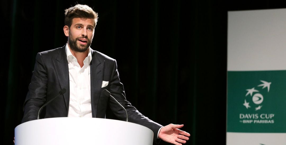 Gerard Piqué, durante la presentación de la Copa Davis del pasado año.