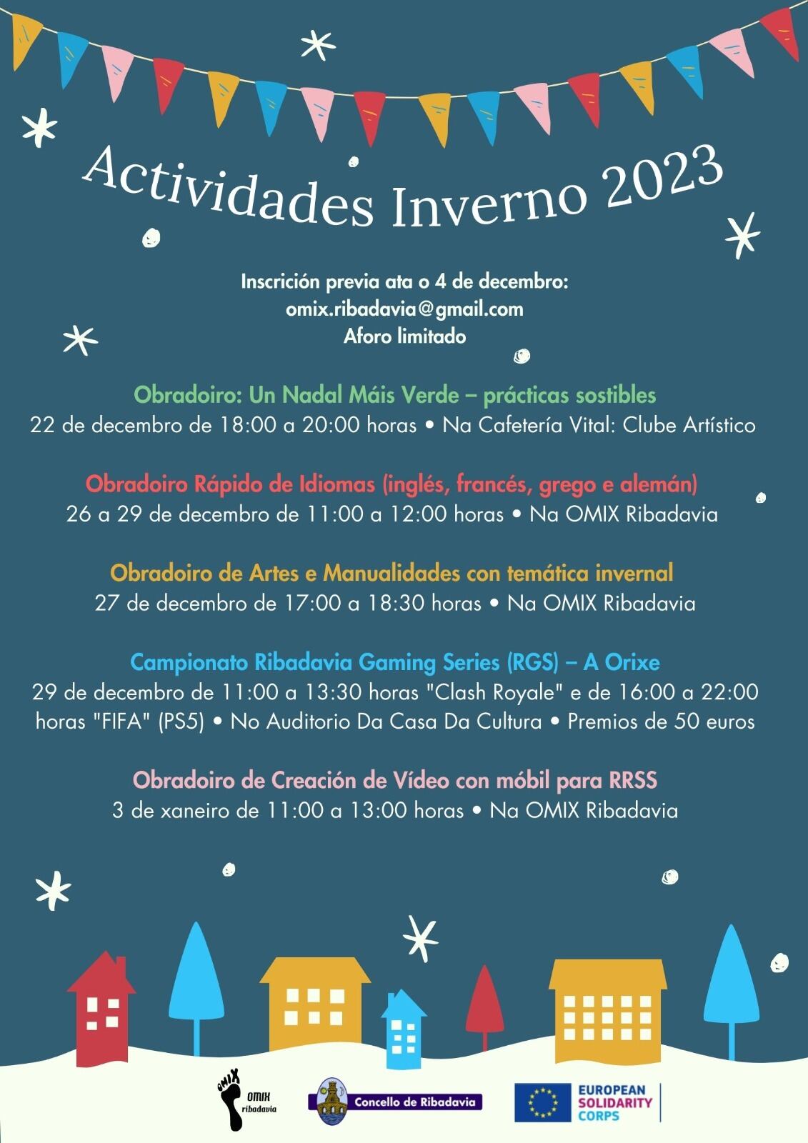 Cartaz das actividades de inverno 2023