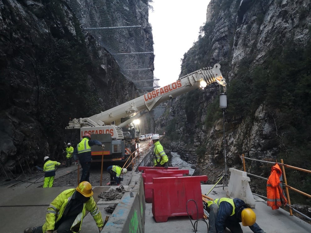 Obras en la N-260 de acceso al Valle de Benasque