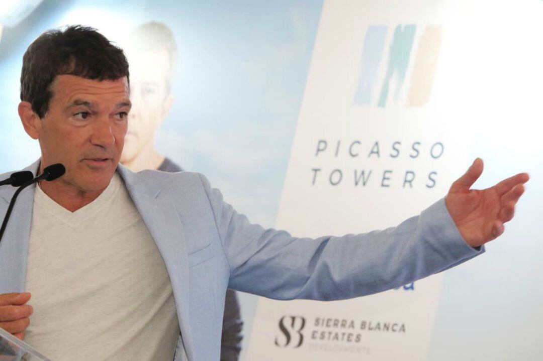 Banderas durante un acto promocional este martes en Málaga